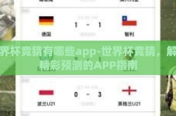 世界杯竞猜有哪些app-世界杯竞猜，解锁精彩预测的APP指南