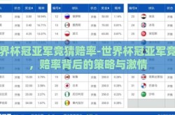 世界杯冠亚军竞猜赔率-世界杯冠亚军竞猜，赔率背后的策略与激情