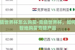 竞猜世界杯怎么购买-竞猜世界杯，如何明智地购买竞猜产品