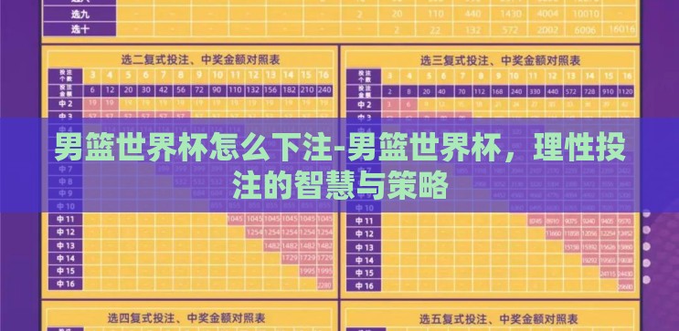 男篮世界杯怎么下注-男篮世界杯，理性投注的智慧与策略