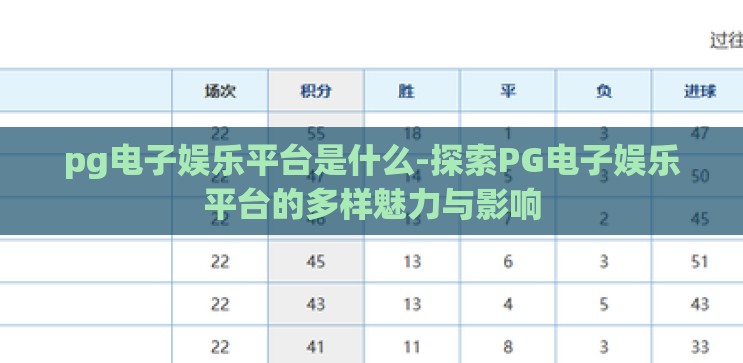 pg电子娱乐平台是什么-探索PG电子娱乐平台的多样魅力与影响