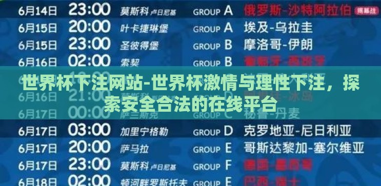世界杯下注网站-世界杯激情与理性下注，探索安全合法的在线平台