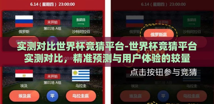 实测对比世界杯竞猜平台-世界杯竞猜平台实测对比,精准预测与用户体验的较量 实测对比世界杯竞猜平台-世界杯竞猜平台实测对比,精准预测与用户体验的较量