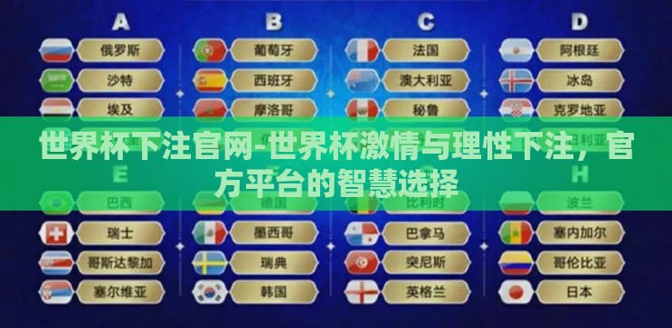 世界杯下注官网-世界杯激情与理性下注，官方平台的智慧选择